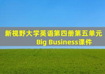 新视野大学英语第四册第五单元Big Business课件